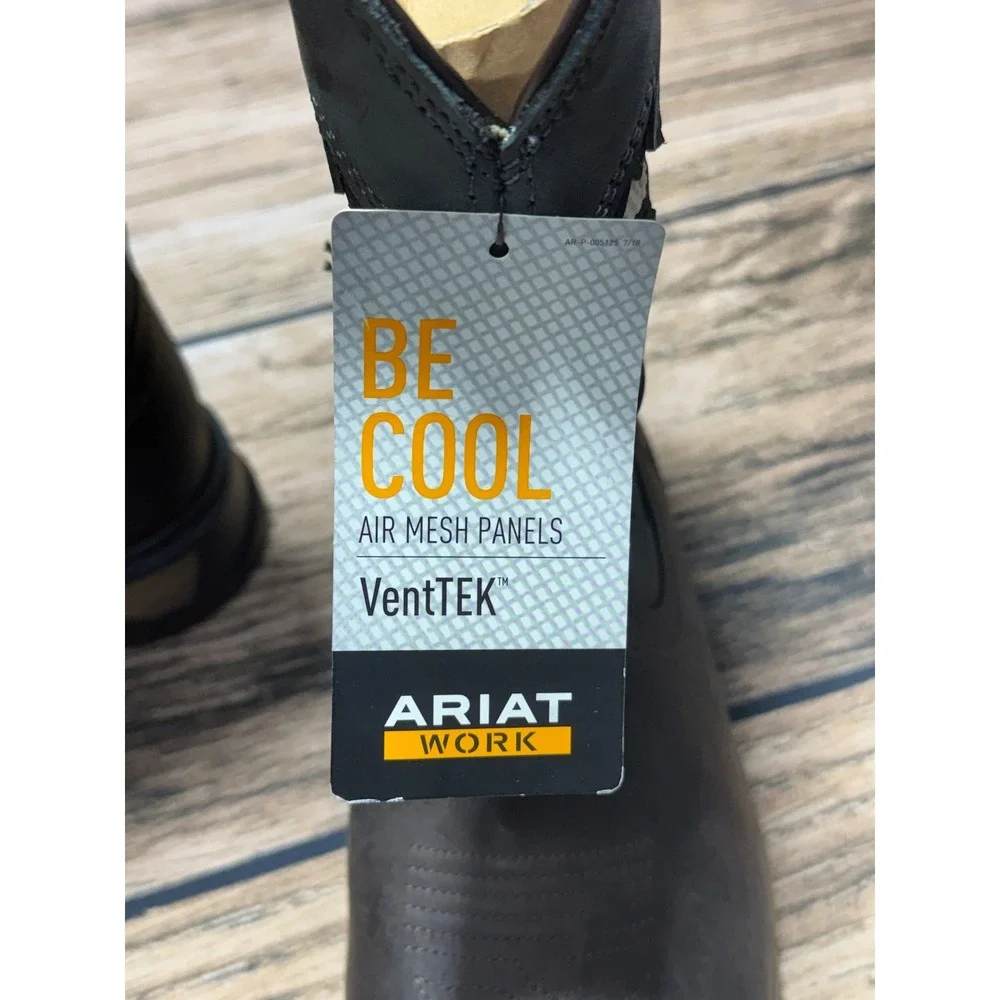 Ariat Rebar Flex VentTEK Incognito Work Boots Mens 10 Iron Coffee Composite Toe